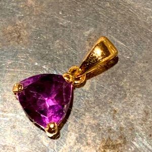 Amethyst on 14k gold pendant